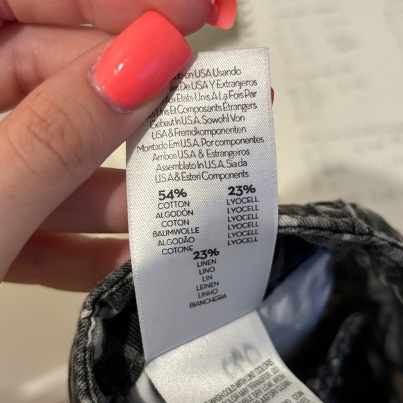 MOTHER | Linen Blend Cheetah Print Cuffed Pants W/ Pink Stripes Down The Sides - Picture 3 of 5